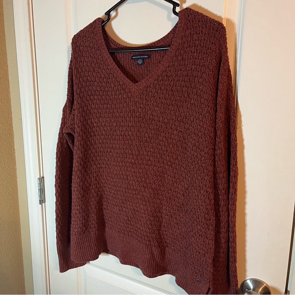 America Eagle V Neck Sweater